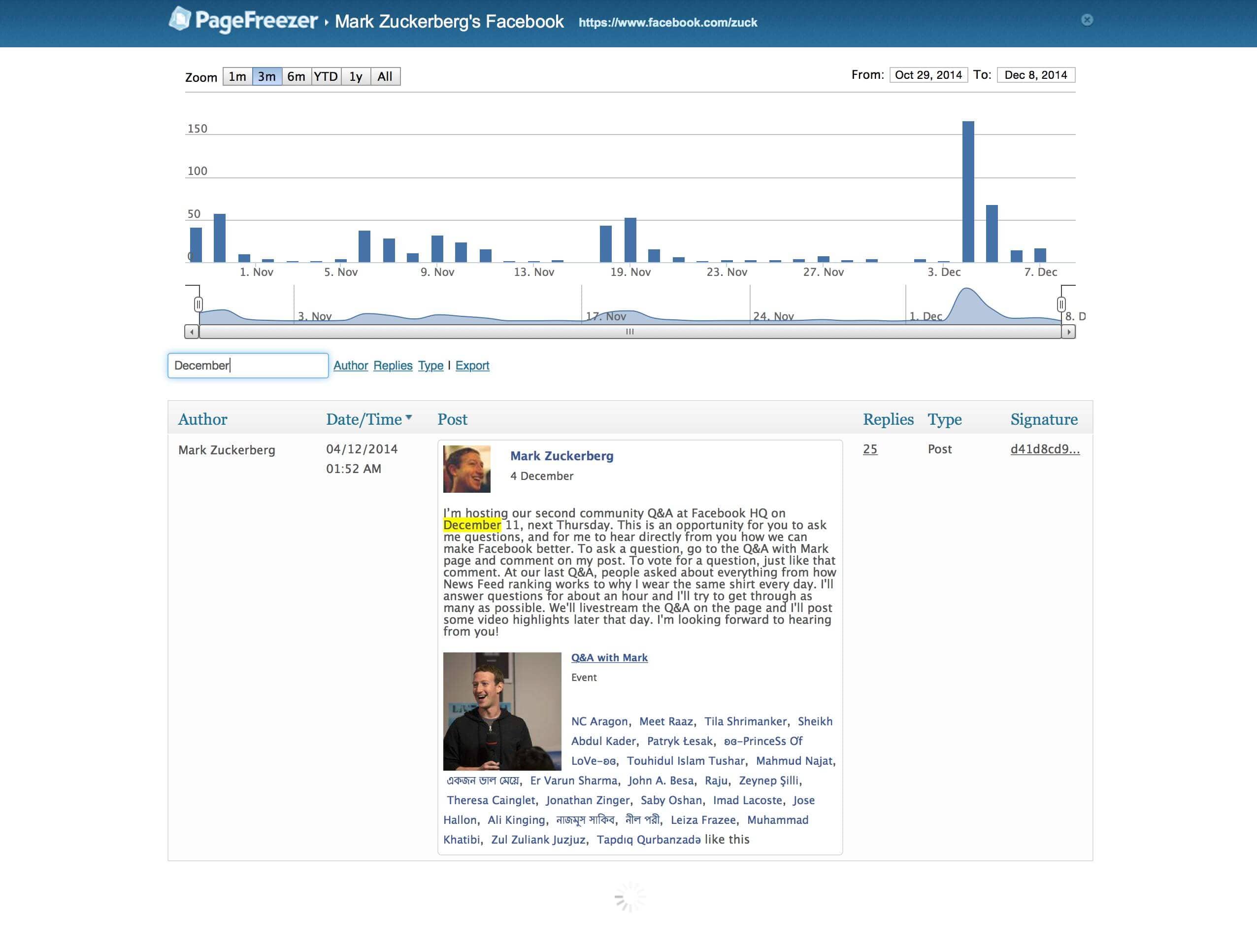 PageFreezer tool - social media archive technology