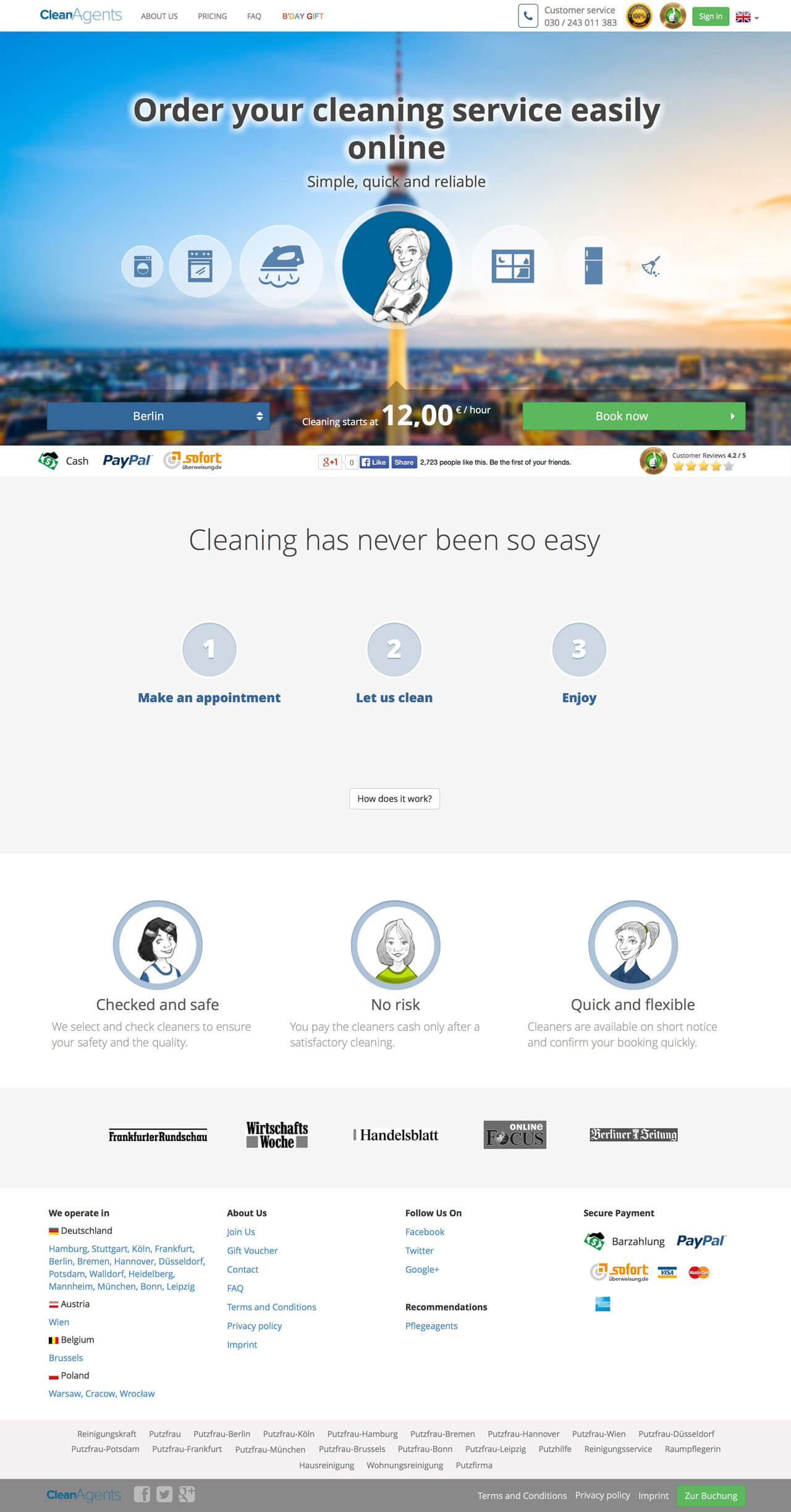 CleanAgents website - main page